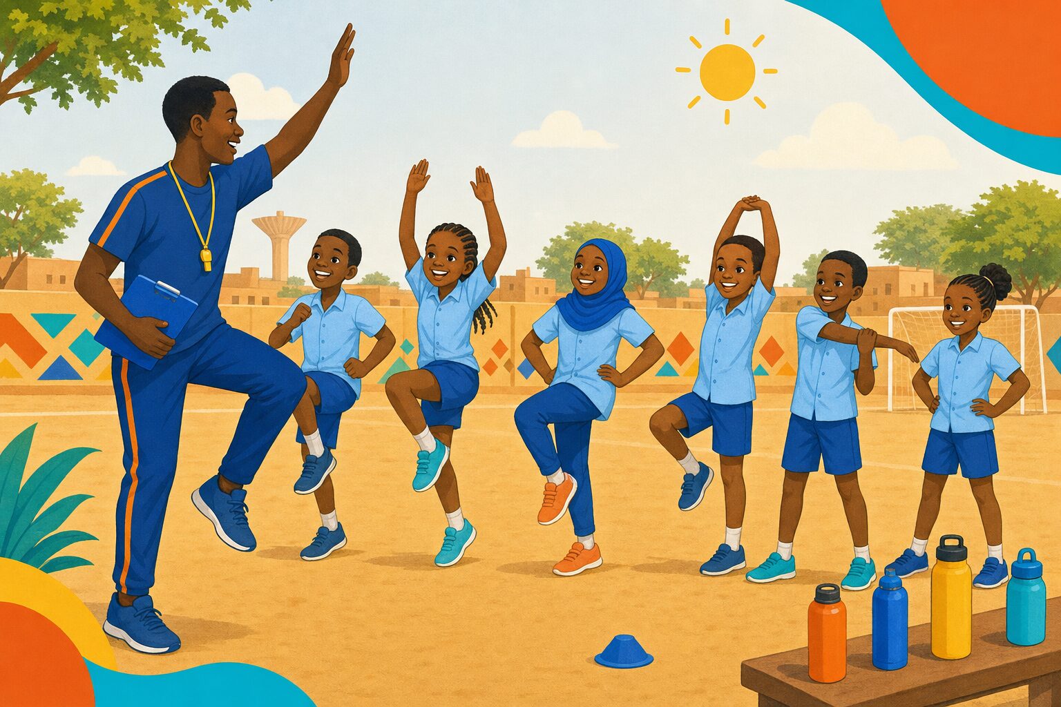 Entraînement avec le coach — illustration